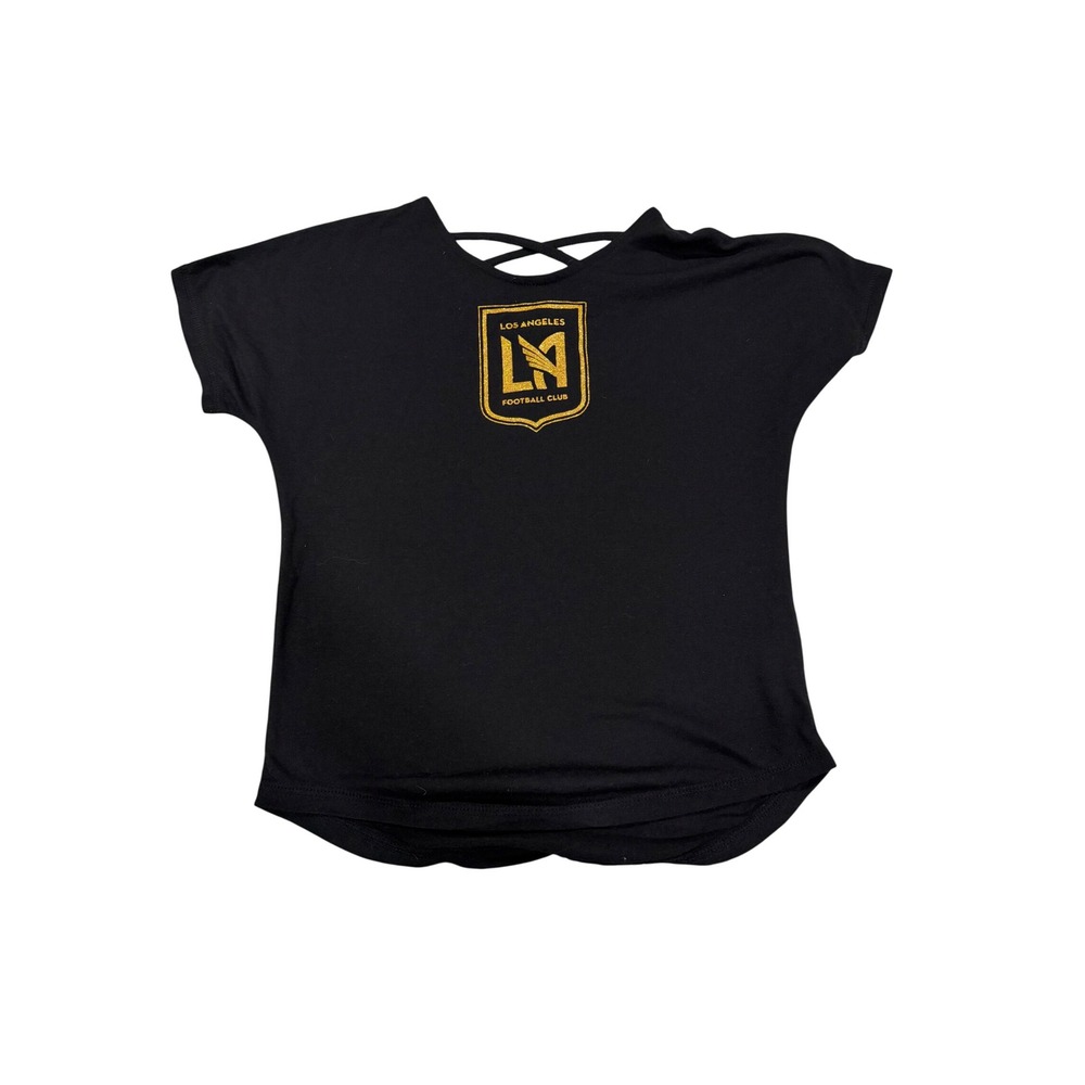 Los Angeles Football Club Girls Youth Medium Black Cross Back‎ Fanatics T-Shirt